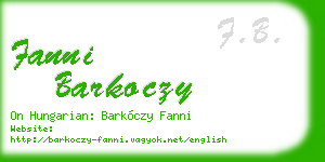 fanni barkoczy business card